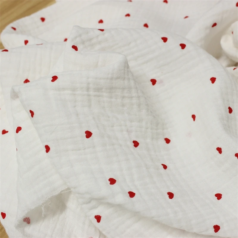 Baby Clothing For Sleep - 135x50cm 더블 거즈 러블리 레드 하트