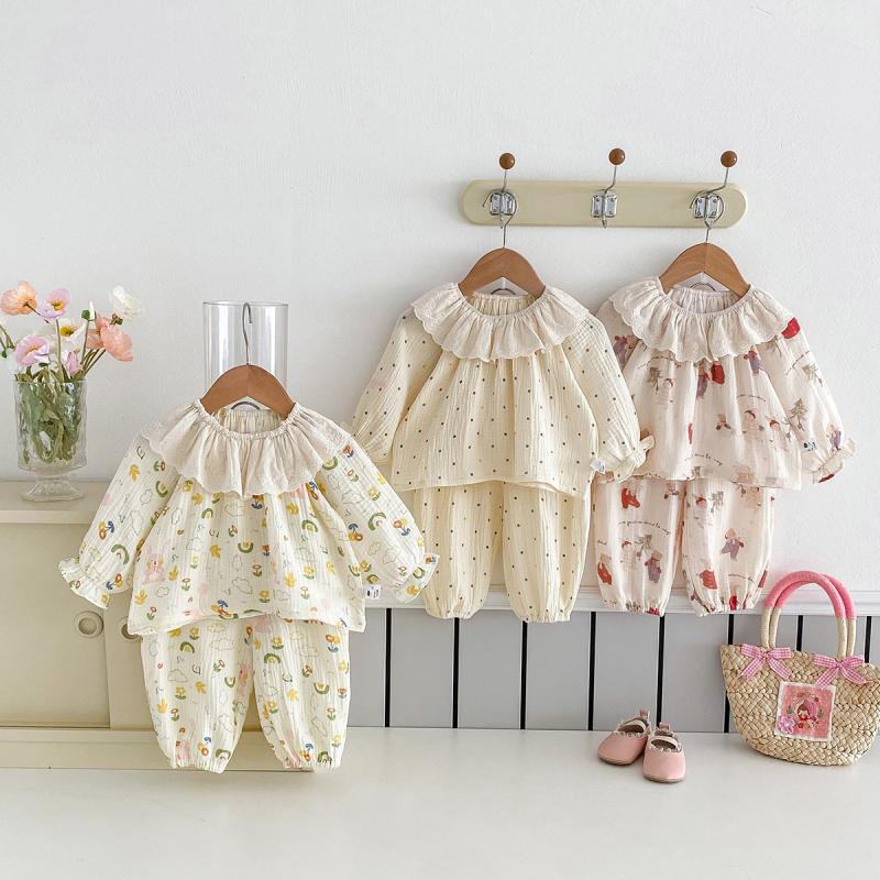 Baby Clothing For Sleep - 봄 가을 아기 여자아이 홈웨어 세트