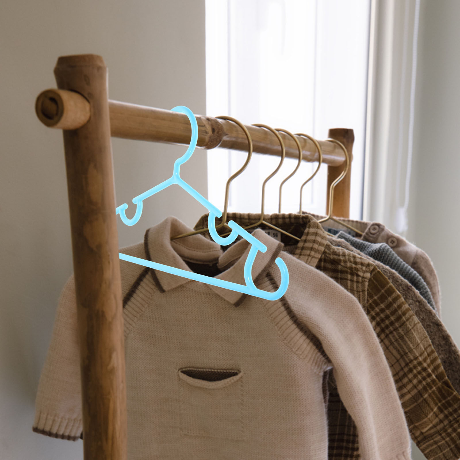 Baby Clothing Hangers - 10Pcs 플라스틱 미끄럼 방지 아기 옷걸이