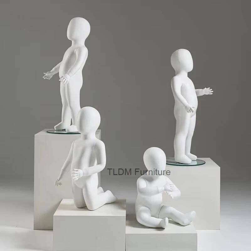 Baby Clothing Store - 어린이 마네킹 무광 흰색 아동복 베이비