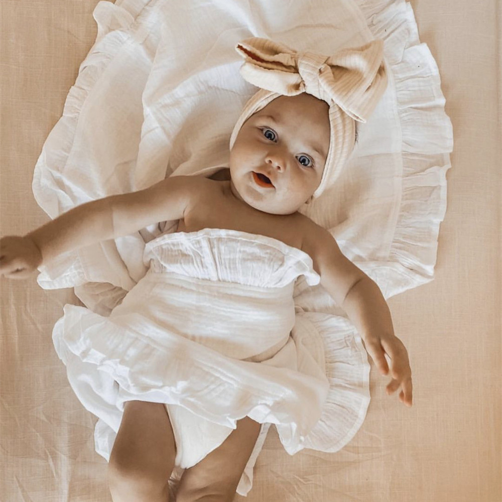INS Ruffled Muslin 아기 Swaddle  - Baby Clothing Organic Cotton 리뷰 및 가격