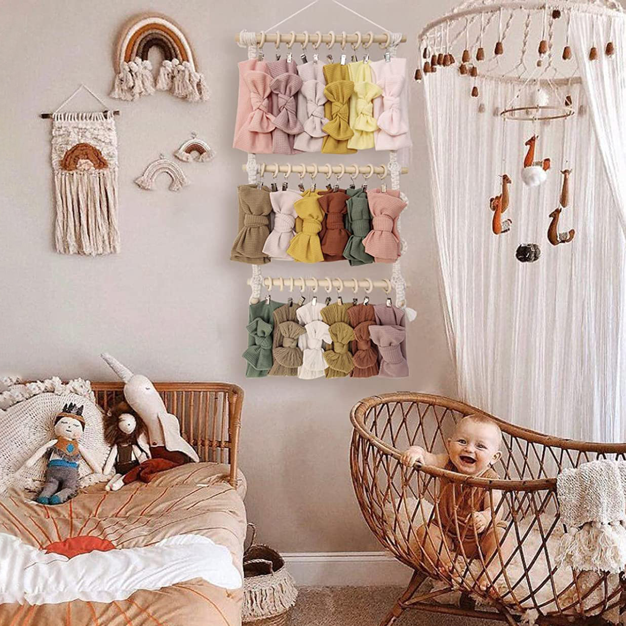 Macrame 벽걸이 보호 머리띠, 여아용 거치대 머리 - Baby Clothing Hangers 리뷰 및 가격