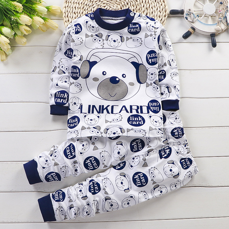 소녀 소년을위한 가을 잠옷 잠옷 긴 소매 탑 + 바지  - Baby Clothing For Sleep 리뷰 및 가격