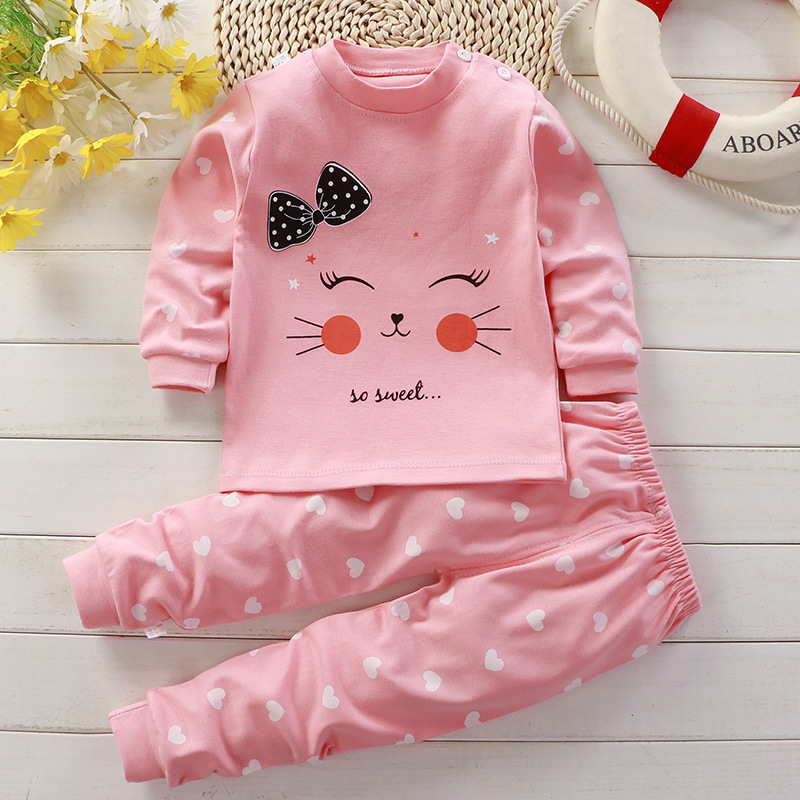 소녀 소년을위한 가을 잠옷 잠옷 긴 소매 탑 + 바지  - Baby Clothing For Sleep 리뷰 및 가격