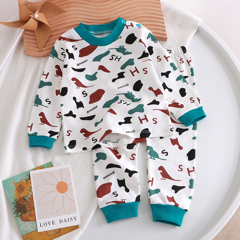 소녀 소년을위한 가을 잠옷 잠옷 긴 소매 탑 + 바지  - Baby Clothing For Sleep 리뷰 및 가격