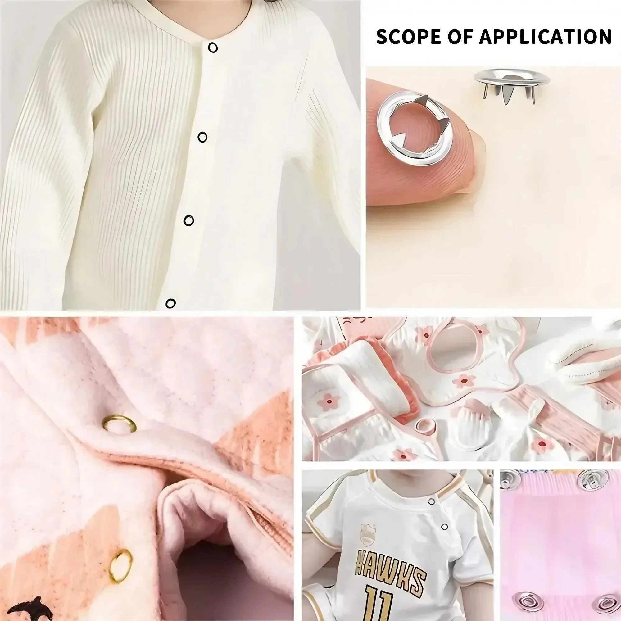 1세트 201개 수동 프레스식 무봉제 5구 버튼 설치  - Baby Clothing Sewing 리뷰 및 가격