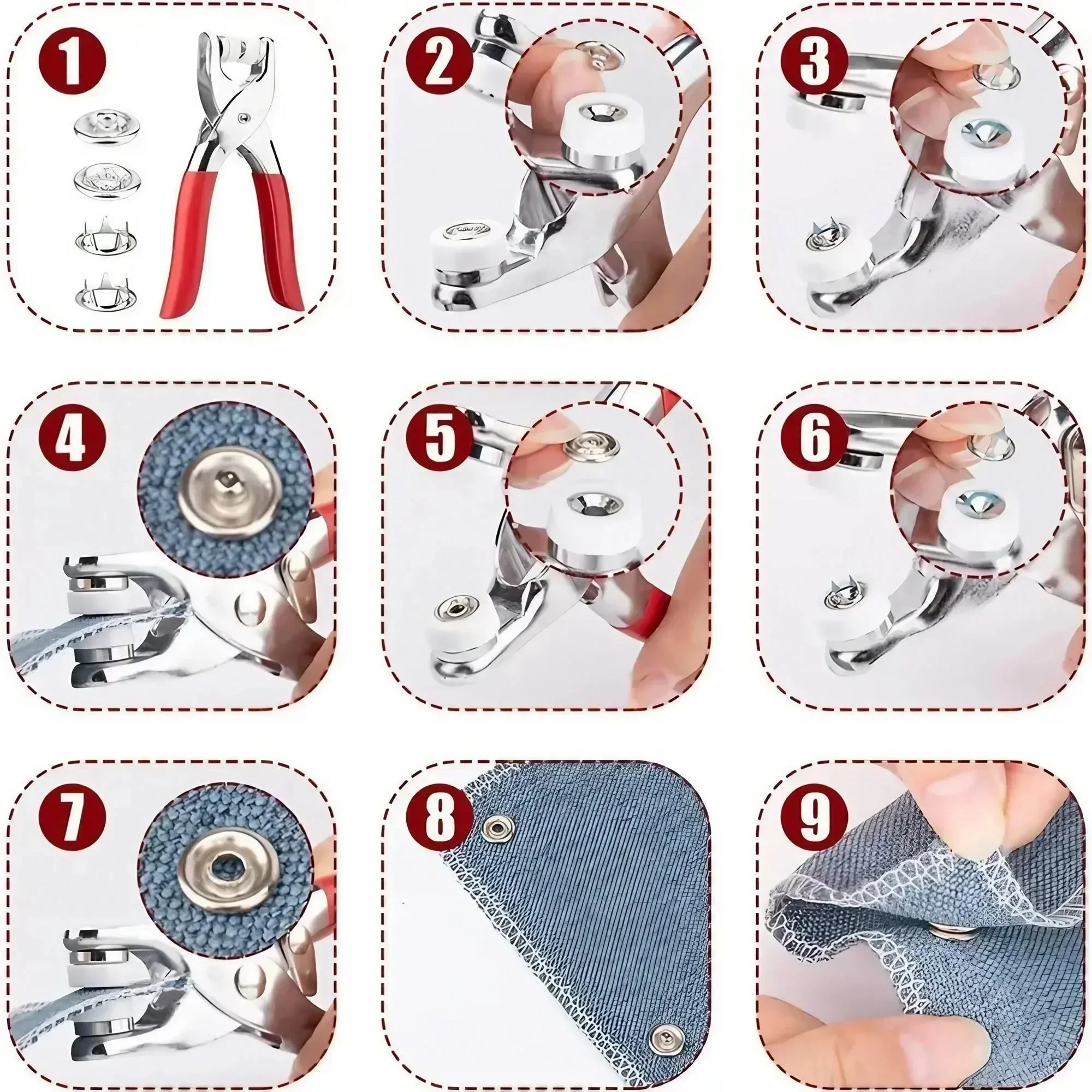 1세트 201개 수동 프레스식 무봉제 5구 버튼 설치  - Baby Clothing Sewing 리뷰 및 가격