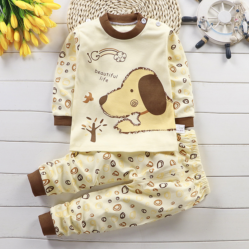 소녀 소년을위한 가을 잠옷 잠옷 긴 소매 탑 + 바지  - Baby Clothing For Sleep 리뷰 및 가격