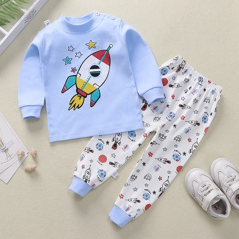 2024 새로운 어린이 소년 소녀 잠옷 세트 만화 인쇄 - Baby Clothing For Sleep 리뷰 및 가격