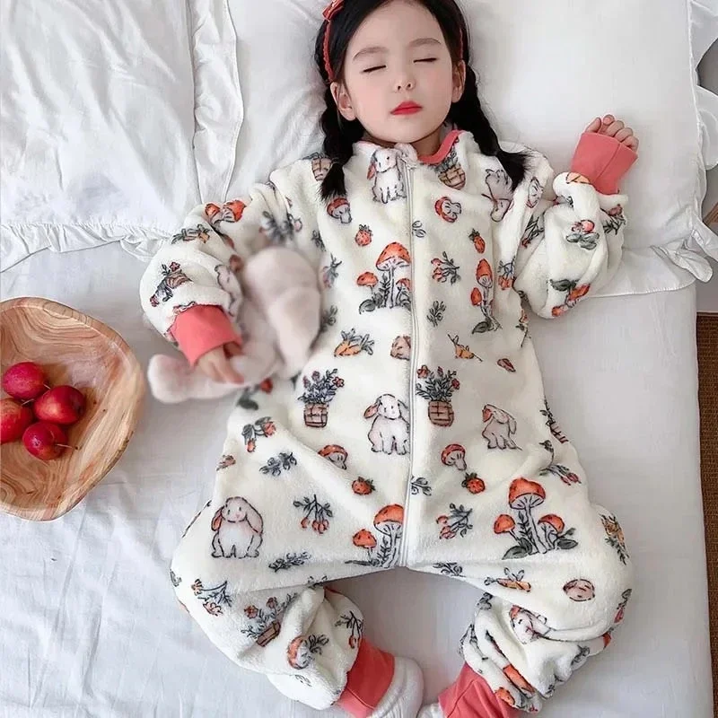 만화 플란넬 양털 어린이 아기 잠옷 따뜻한 겨울 의류  - Baby Clothing For Sleep 리뷰 및 가격