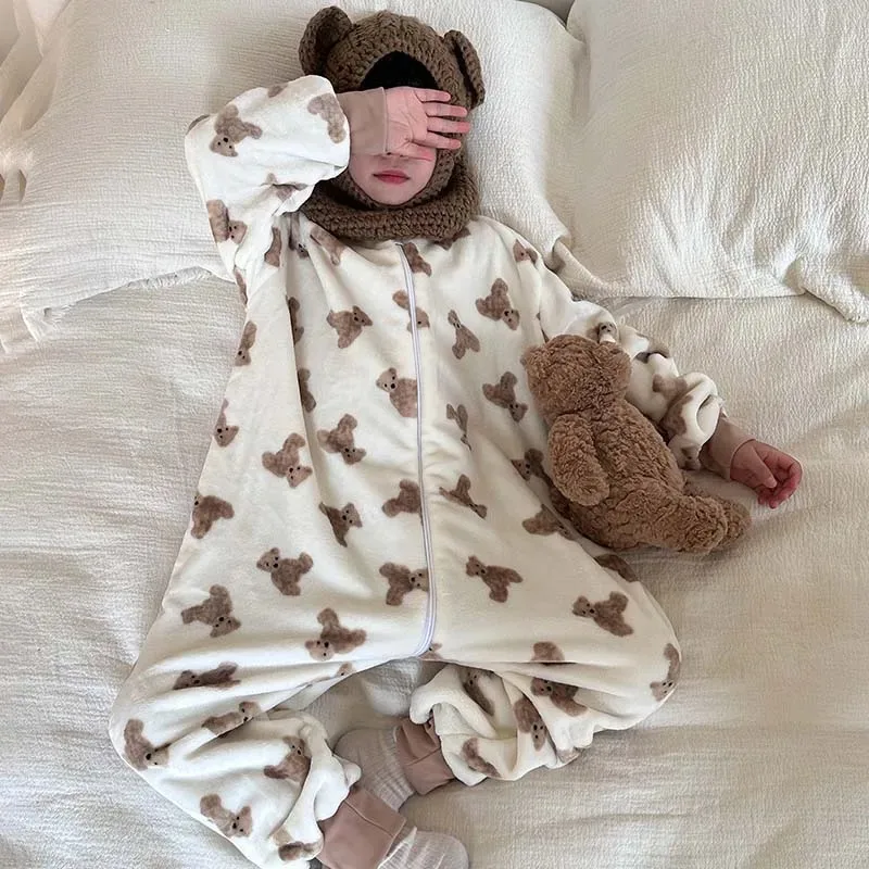 만화 플란넬 양털 어린이 아기 잠옷 따뜻한 겨울 의류  - Baby Clothing For Sleep 리뷰 및 가격