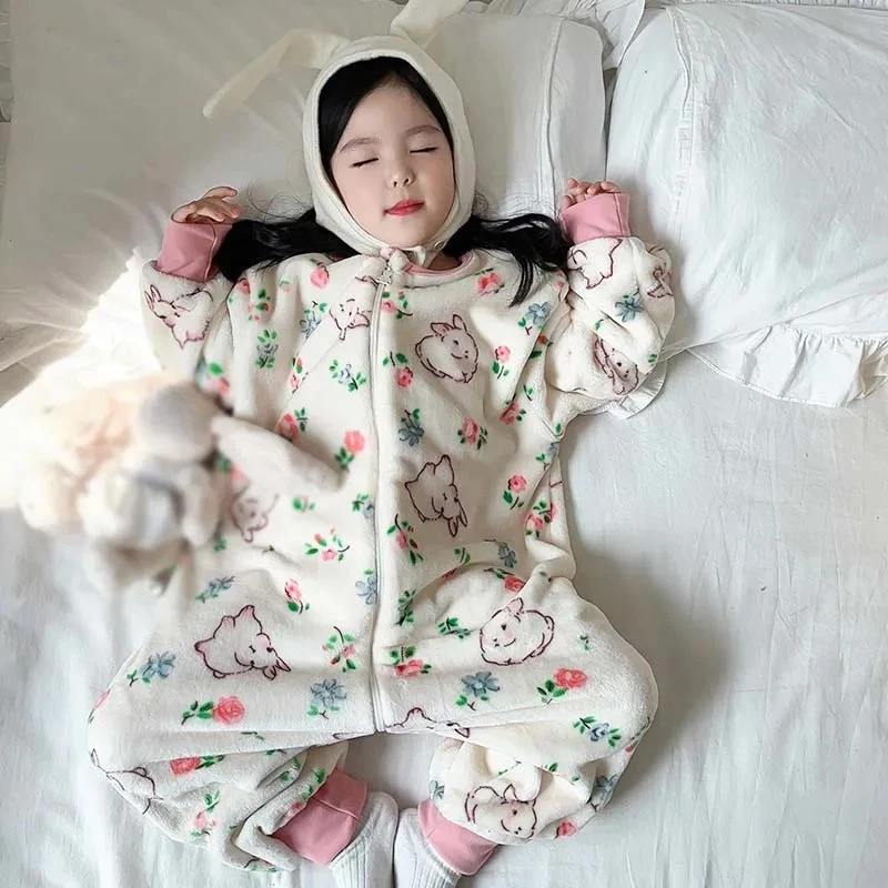 만화 플란넬 양털 어린이 아기 잠옷 따뜻한 겨울 의류  - Baby Clothing For Sleep 리뷰 및 가격
